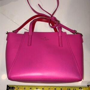 kate spade Bright Pink Leather Satchel with Top Handles